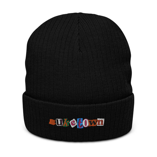 "NUKETOWN" Ribbed knit beanie