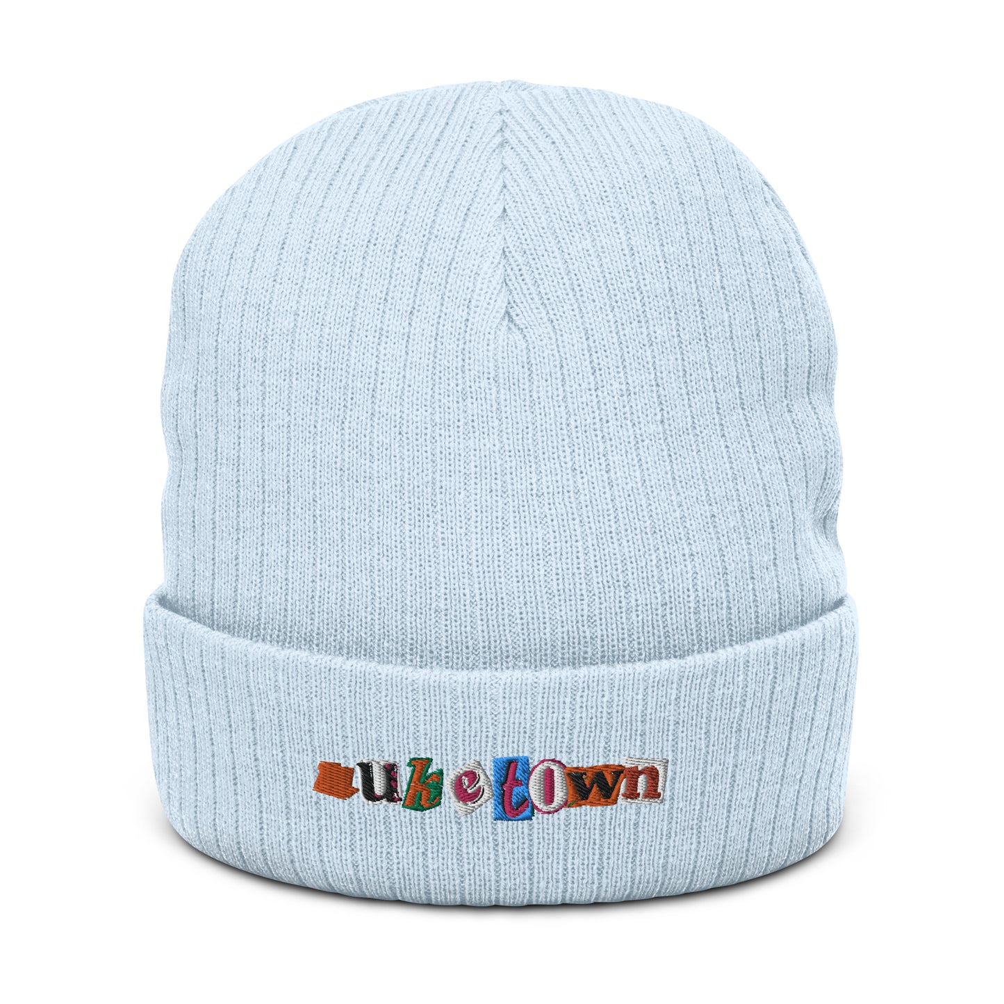 "NUKETOWN" Ribbed knit beanie