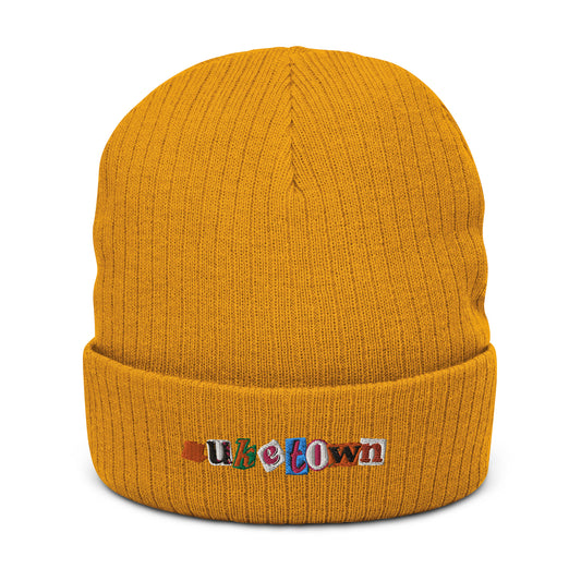 "NUKETOWN" Ribbed knit beanie