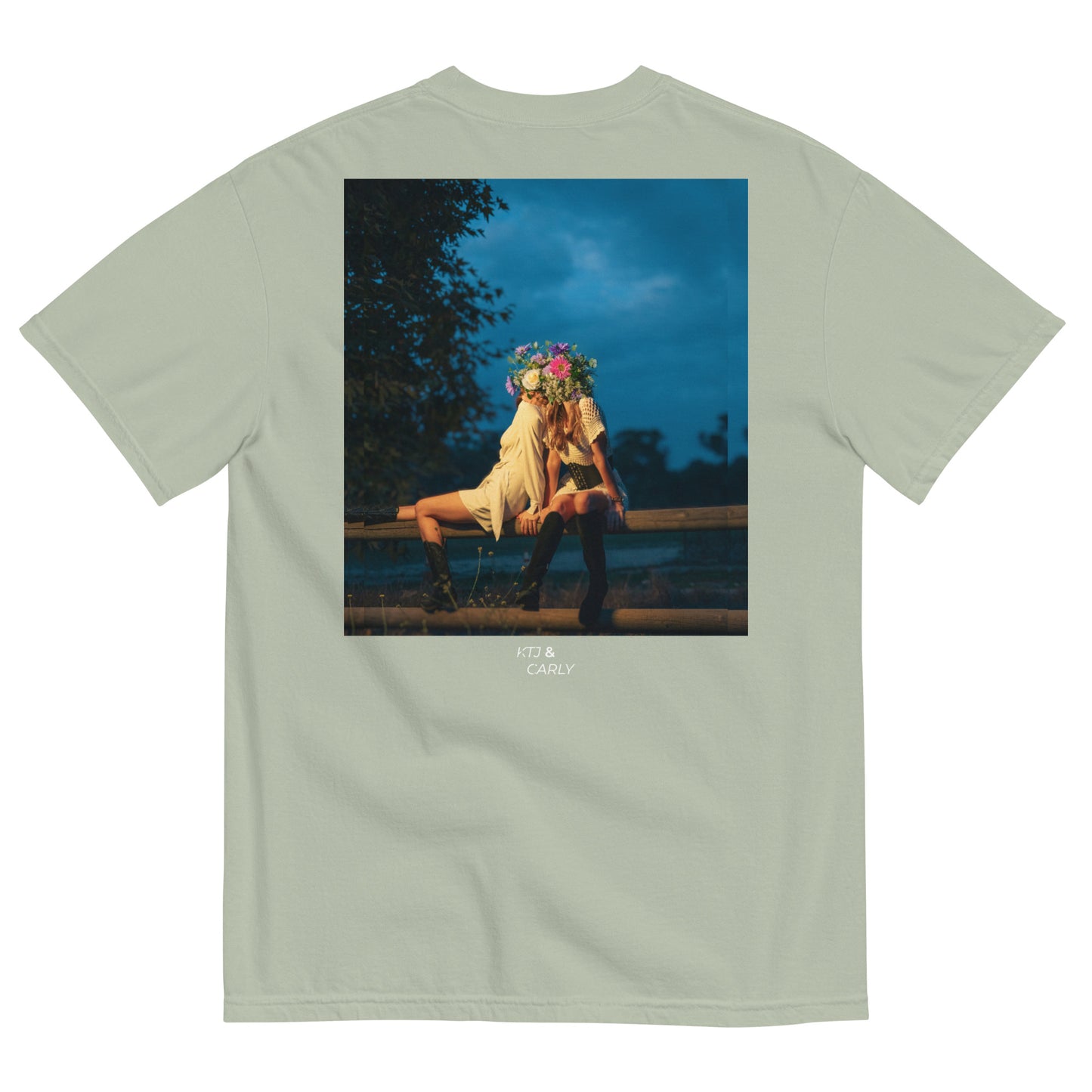 "Sundays & Flowers" Unisex garment-dyed heavyweight t-shirt