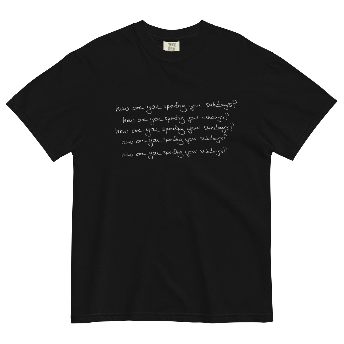 "Sundays & Flowers" Unisex garment-dyed heavyweight t-shirt