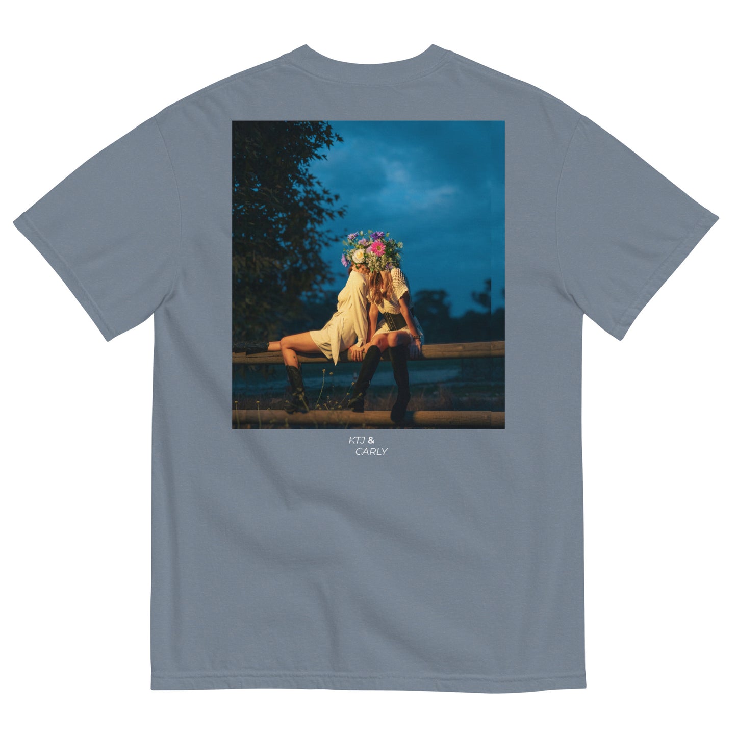 "Sundays & Flowers" Unisex garment-dyed heavyweight t-shirt