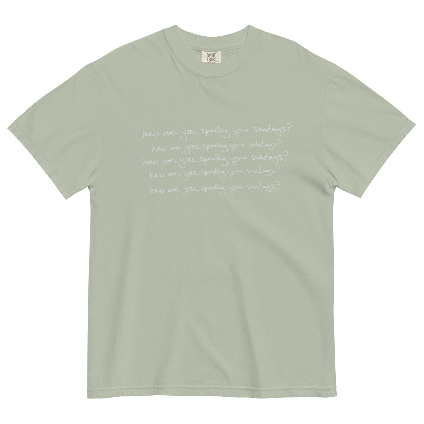 "Sundays & Flowers" Unisex garment-dyed heavyweight t-shirt
