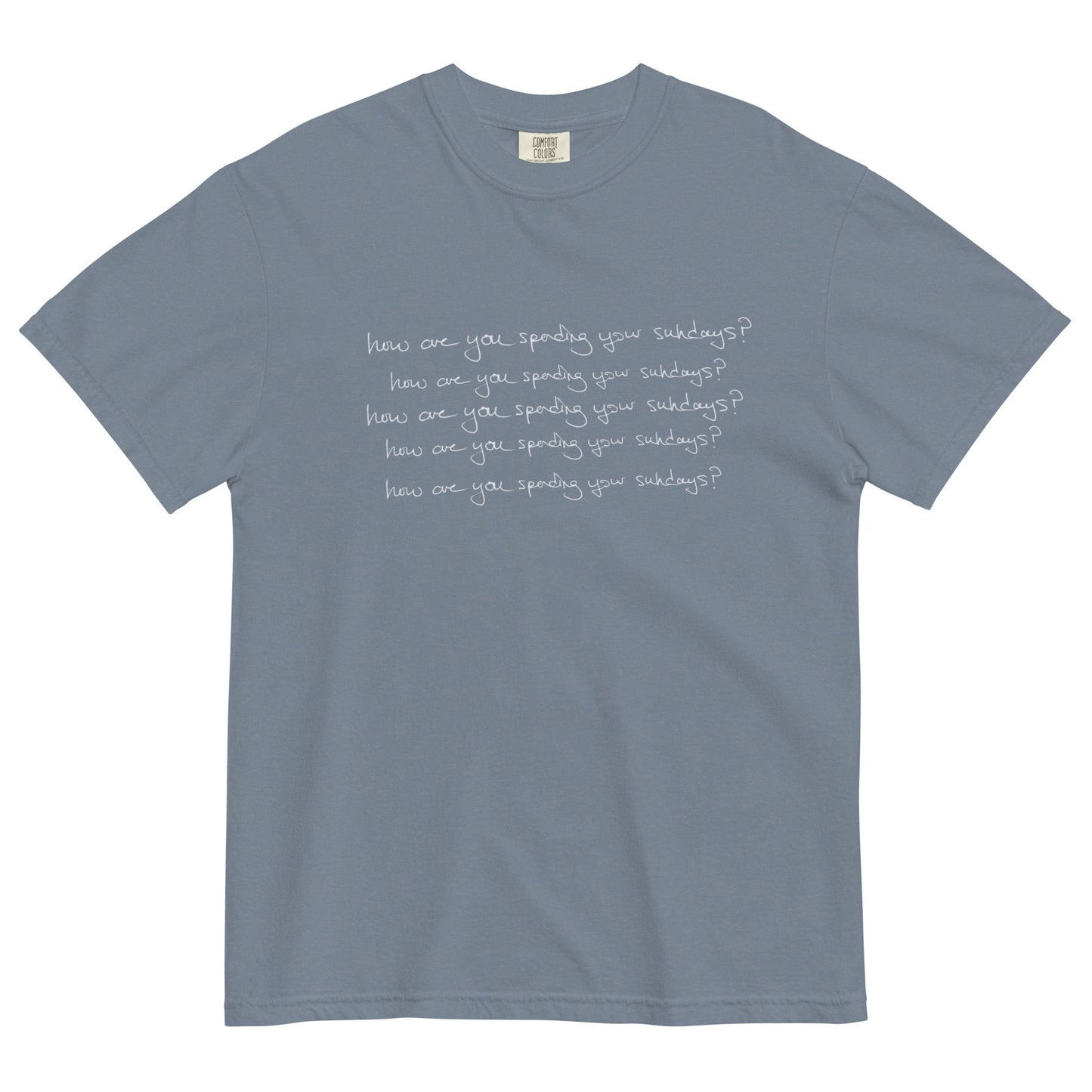 "Sundays & Flowers" Unisex garment-dyed heavyweight t-shirt
